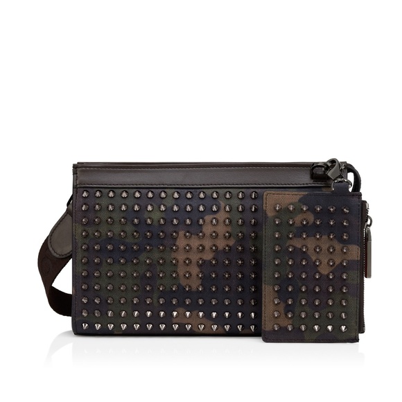 NWOT - CHRISTIAN LOUBOUTIN Funky Leather Crossbody Bag In Camo Print - Picture 2 of 8